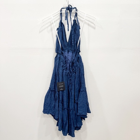 Lulu’s Pretty As a Picture Navy Blue Ruffle Halter Dress - Picture 8 of 12